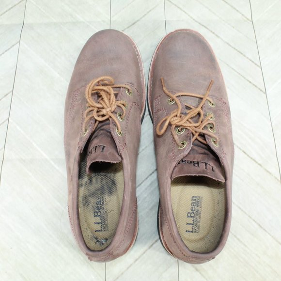 LL BEAN Bucksport Brown Leather Plain Toe Waterproof Work Shoe Size 10 M - Picture 6 of 9